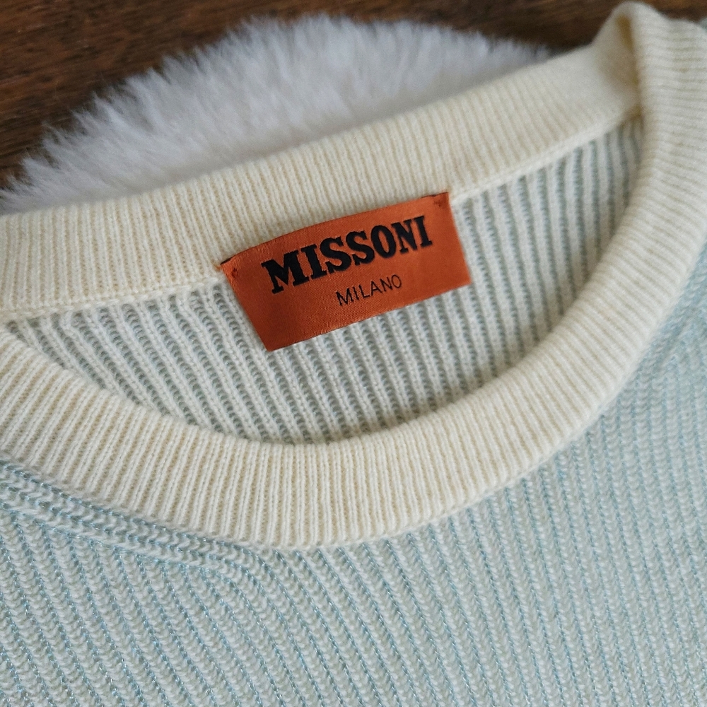 Missoni Colorblock Metallic Stripe Ribbed Cashmere Sweater Dress - Picture 5 of 14